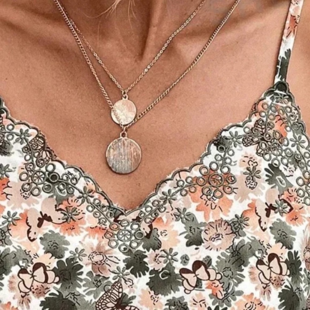 Maternity Floral Butterfly Print Adjustable Strap Cami Tank Top - Picture 5 of 6
